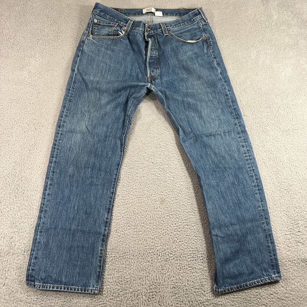 Vtg Levis 501 Mens Jeans 38X30 Blue Pants Button Fly Straight Leg